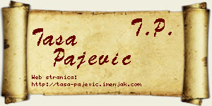 Tasa Pajević vizit kartica